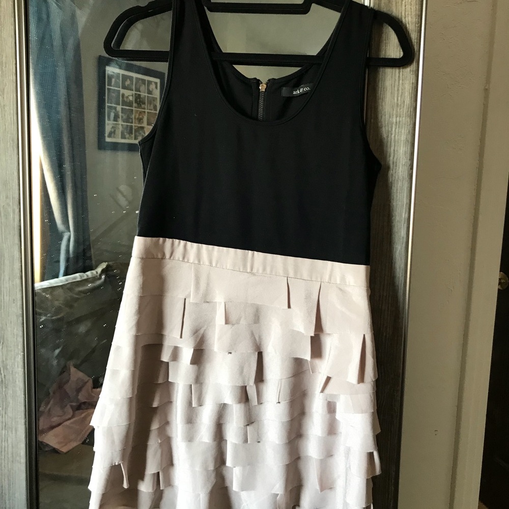 Black and blush textured dress
